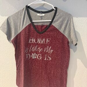 Maurices Charcoal and Burgundy Tee